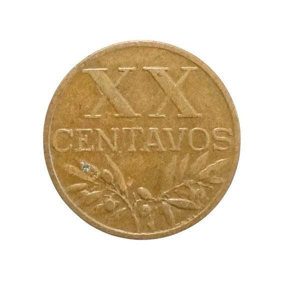 1960 Portugal '20 Centavos' Bronze WORLD Coin KM# 584 - Picture 4 of 9